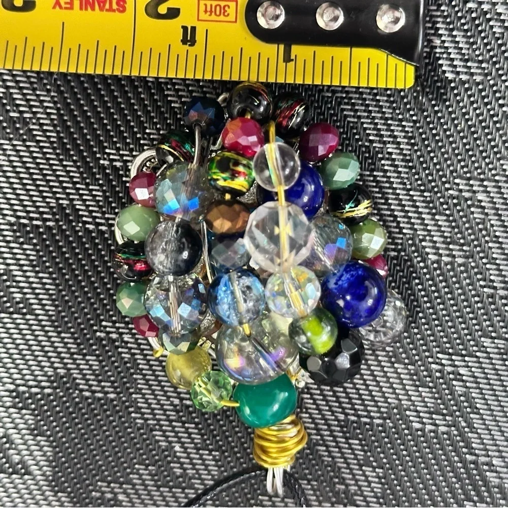RUBYRUDI OOAK Boho Luxe Crystal Glass Pendant Necklace Cluster Artisan Jewelry